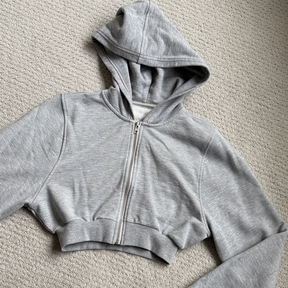 Alo sweet escape zip up hoodie- athletic grey size XS